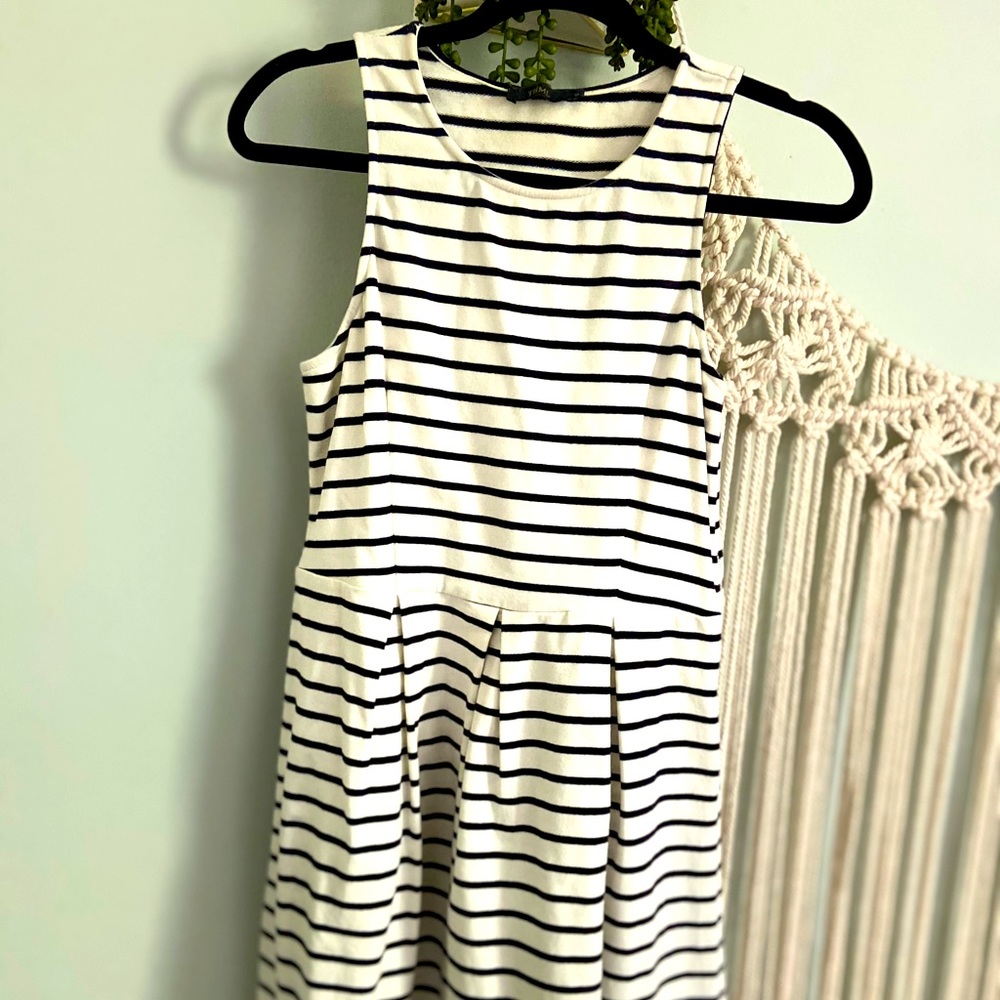 Navy and White Striped Dress